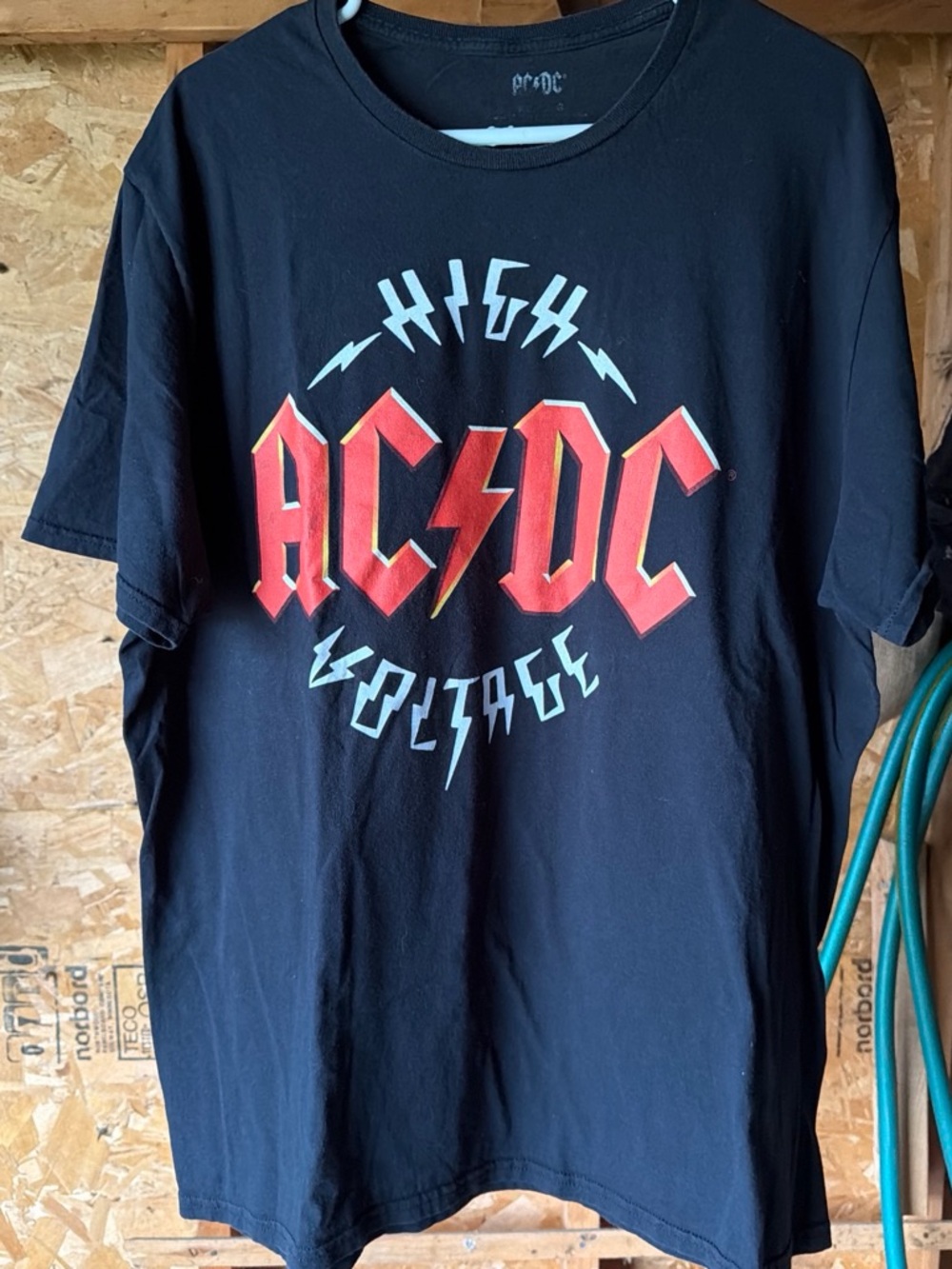 AC/DC Black T‑Shirt with Red and Yellow Logo